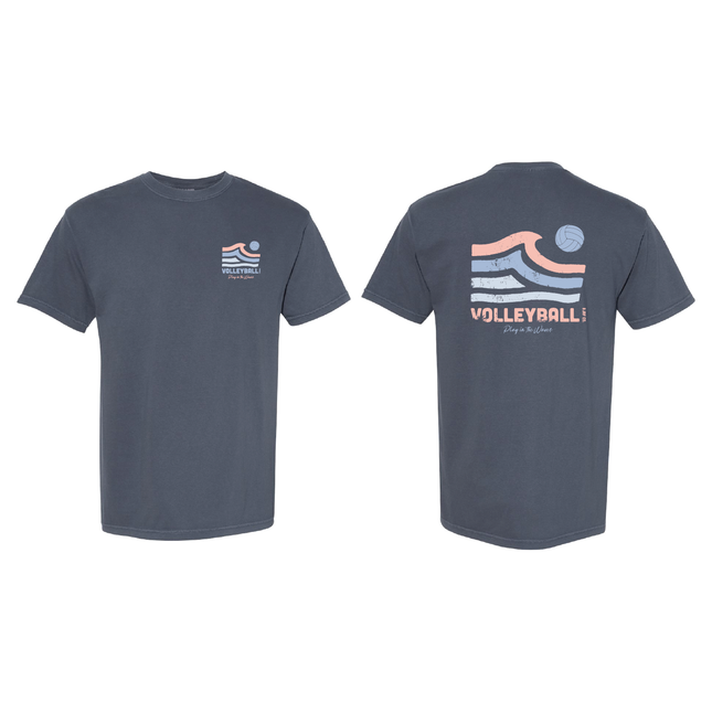 Wave Schedule Short Sleeve Tee in Denim